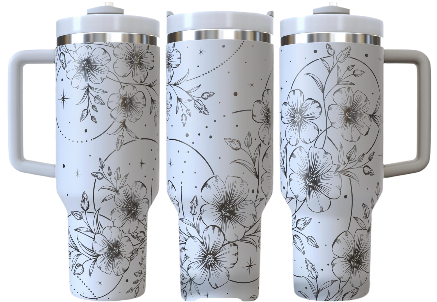 “Boho Flowers” 40oz Tumbler